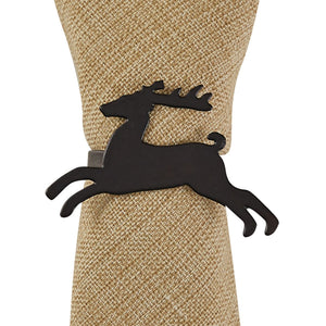 Reindeer Black Metal Napkin Ring