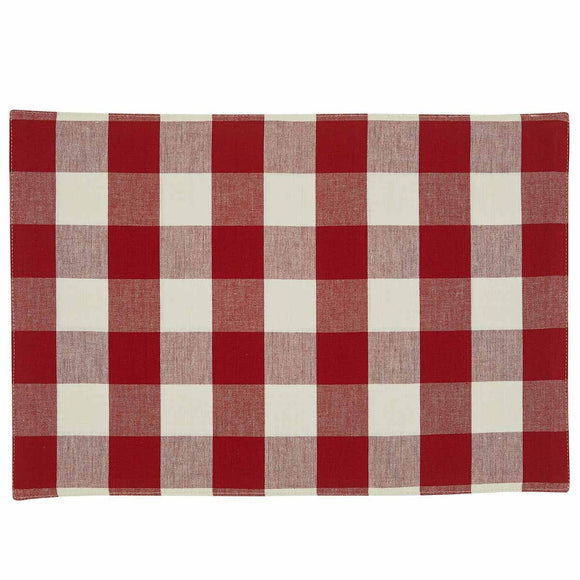 Wicklow Check Placemat, Red and White