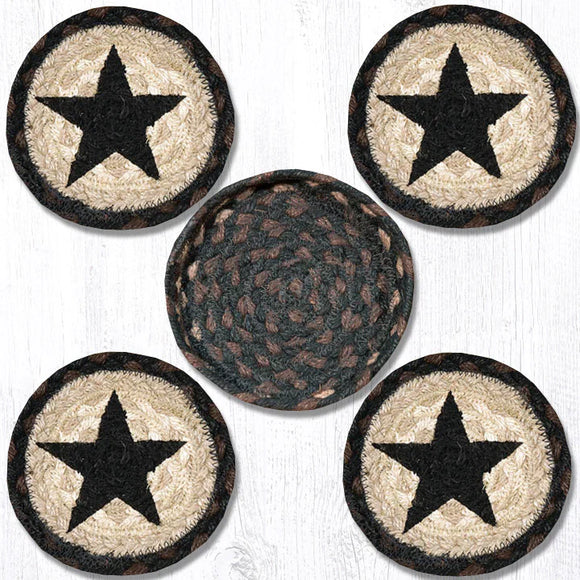 Black Star Braided Coaster Set