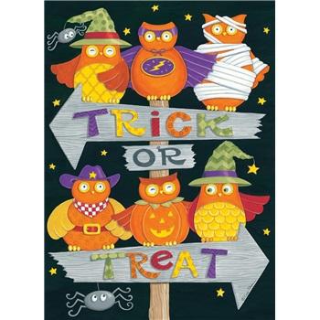 Owls in Costumes Halloween Card