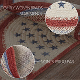 Celebration Jute Rug Stencil Stars Half Circle 16.5x33