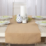 Burlap Natural Fringed Table Runner 13x72"