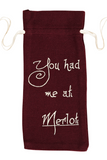 MERLOT CANVAS HESSIAN WINEBAG