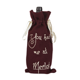 Burlap Merlot Wine Bag