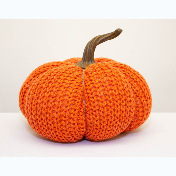 Chunky Knitted Pumpkin, 17cm