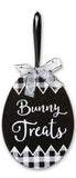 Large Black & White Enameled Hanging Easter Egg Ornament, Choice of 3