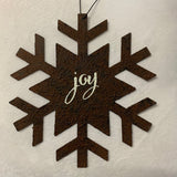 7" Rusty Metal Snowflake Ornament