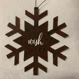 7" Rusty Metal Snowflake Ornament