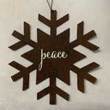 7" Rusty Metal Snowflake Ornament