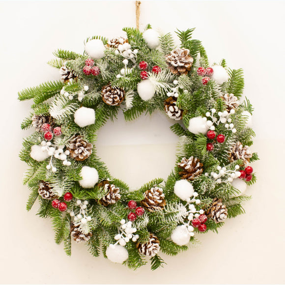 Snowball Wreath, 37cm