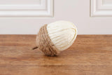 Set Of Three Rope & Paper Acorns, in Cream, Orange and Yellow