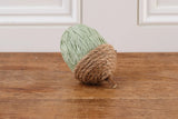 Set Of Three Rope & Paper Acorns, in Green, Maroon & Rose