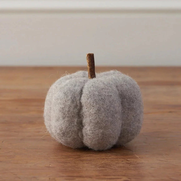 Grey Felt Pumpkin