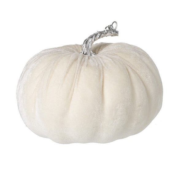 White Velvet Pumpkin with Silver Stem