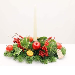 Winter Orchard Candle Arrangement with Taper Candle