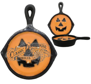 Jackolantern 3 Wick Cast Iron Pan Candle, 8oz