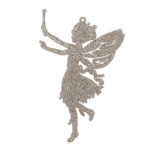 Gold Glitter Cutout Fairy Tree Decoration