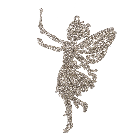 Gold Glitter Cutout Fairy Tree Decoration