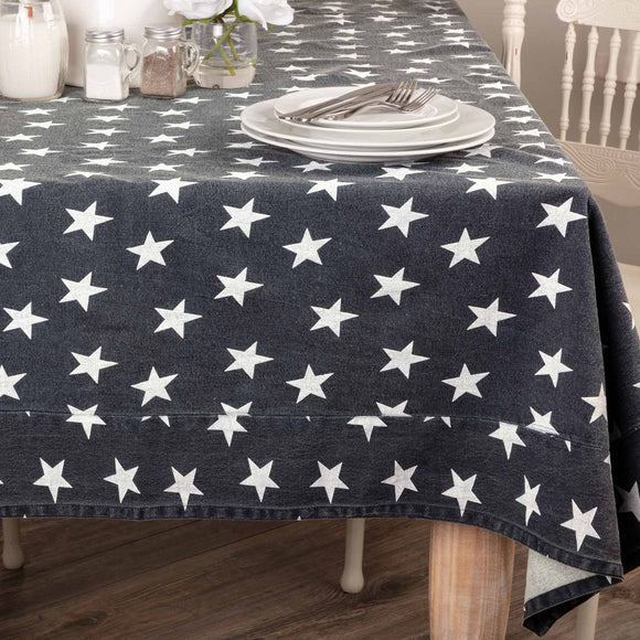 Navy & White Star Tablecloth 60x60