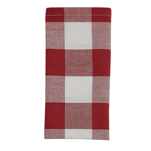 Wicklow Check Napkin, Red and White