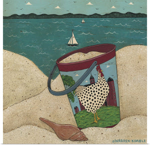 Warren Kimble "Sandpail - Dotty By The Sea" Print 16"x16"