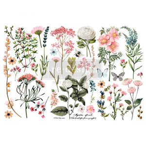 Small Decor Transfers / Decals ~ BOTANICAL PARADISE, 3 Sheets, 6″x12″